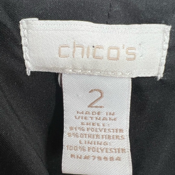 Chico’s size 2 tweed cropped blazer jacket moto L 12 zippers open front office - Picture 6 of 9